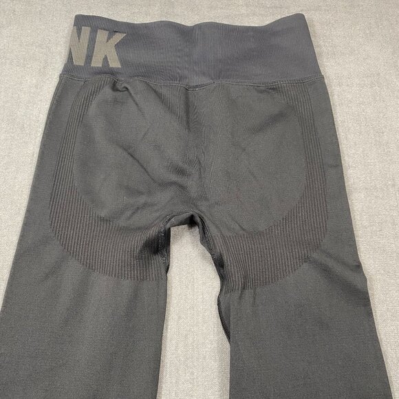 Pink Active Seamless Compression Leggings Performance Ribbing Black Womens SZ S/ - Picture 2 of 11